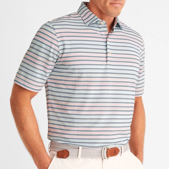 johnnie-O Other - Johnnie-O Sid Striped Mesh Polo Golf Shirt Multicolor Men’s Size M